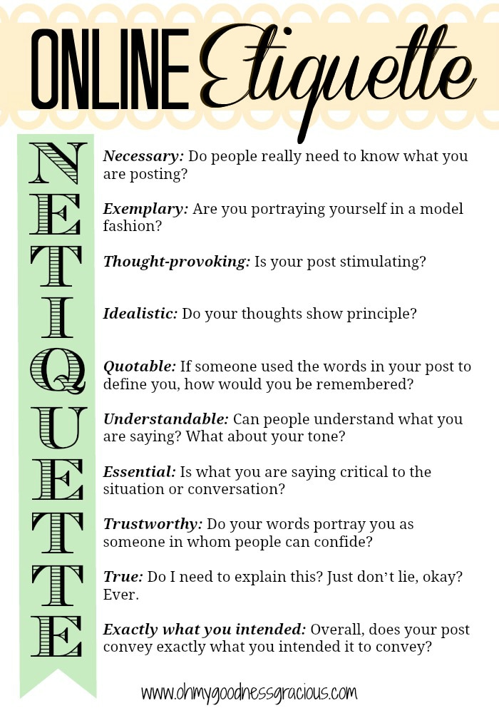 basic rules of netiquette